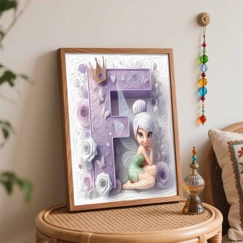 Disney Oil Paint Art Painting Kit Fairy Dots Home Wall DecorCrown RosesButterflies
