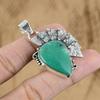 Mothers day Deal Sterling Silver Pear Chrysoprase Stone Daughter Pendant Jewelry