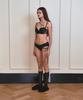 VINAJ Asymmetrical Long Ribbon Half-Cup Bikini Bra (Black)