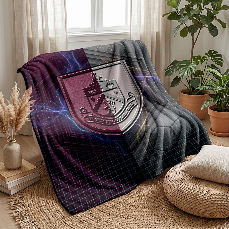 Burnley Football Print Flannel Blanket, Soft Warm Lightweight Throw Blanket for Sofa Bed Camping