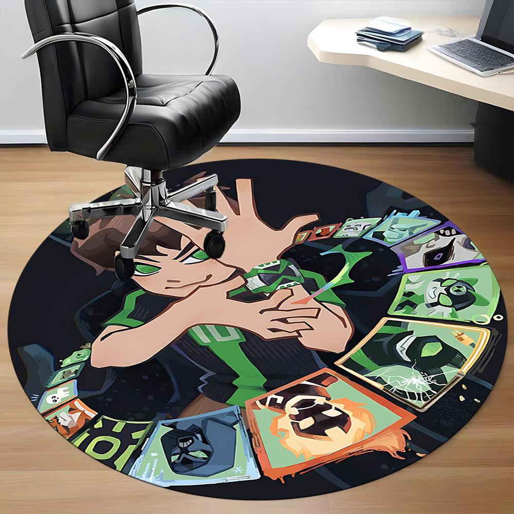 1pc Ben 10 Office Round Area Rug, Under Office Chairs Bedroom Living Room Home Decor  a1022291