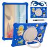 For Samsung Galaxy Tab A9+ Case Rotatable Kickstand Cute Cartoon Silicone Tablet Cover with Lanyard
