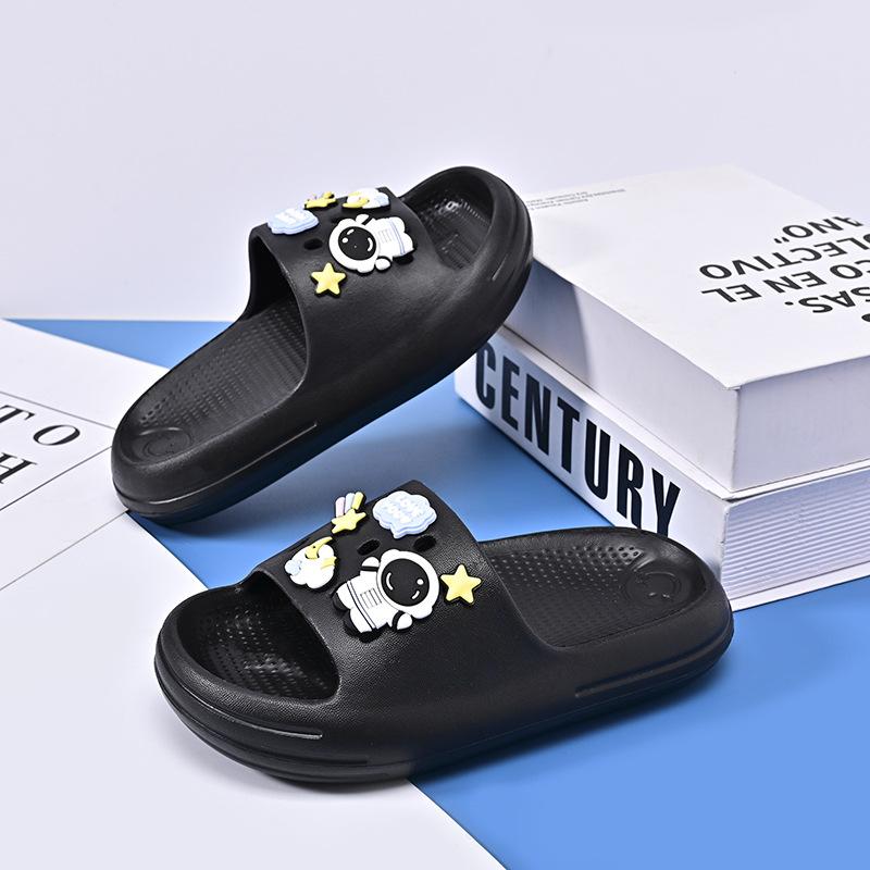 

Мягкие и модные шлепанцы для бассейна из ЭВА для детей, с нескользящей подошвой, для мальчиков и девочек для активного отдыха Black,40-41