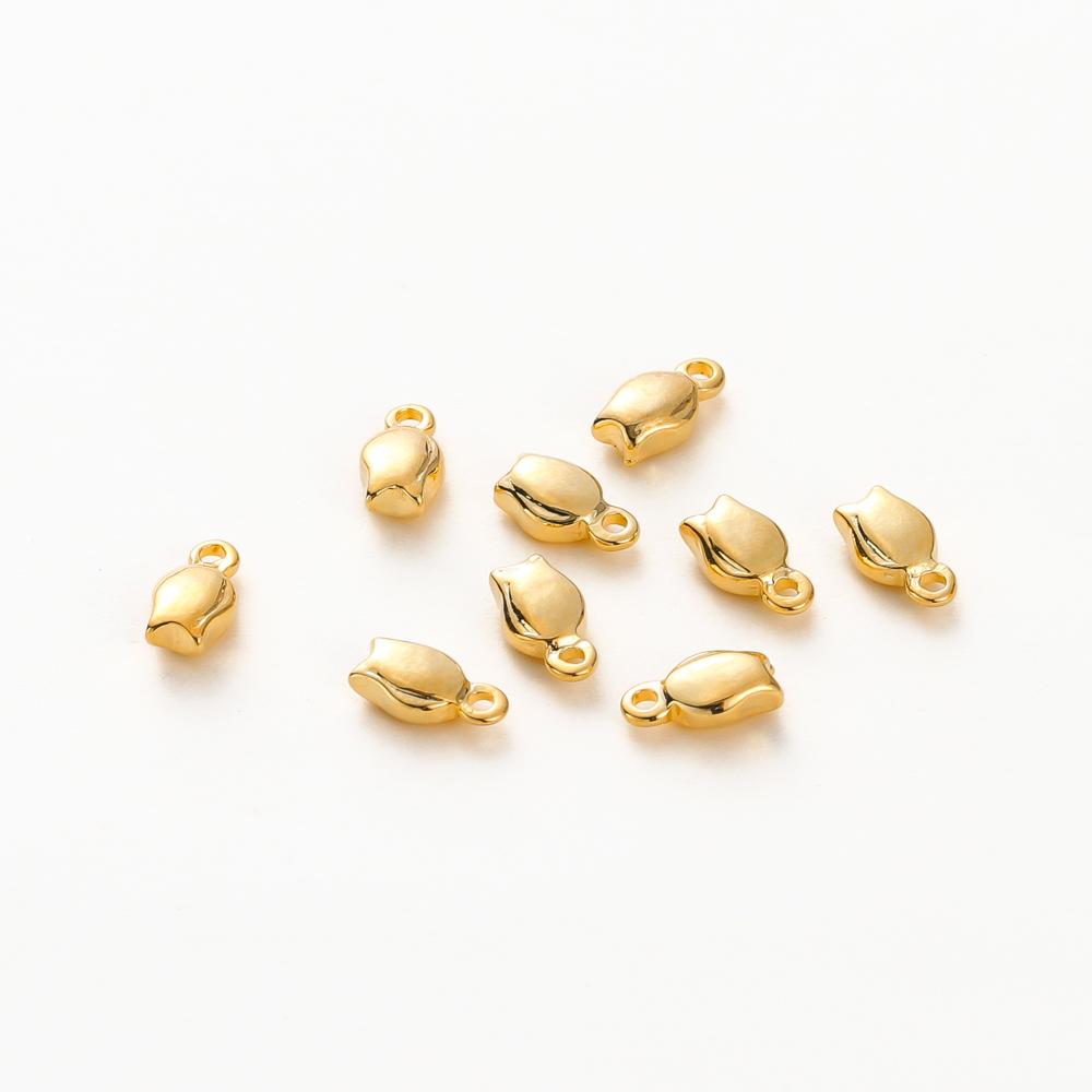 

20pcs/lot 14K/18K Gold Color Plated Brass Tulip Shape Pendants 4x7mm Charms Pendant for DIY Necklace Jewelry Making Supplies 20pcs