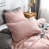 4 Colors Minimalism Bed Duvet Cover & Pillowcase Set Solid Soft Home Daily Comforter Cover Set