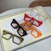 Oversized Square Glasses New Women Stylish Semi Metal Rim Eyeglasses Trendy Vintage Design Blue Light Blocking Eyewear