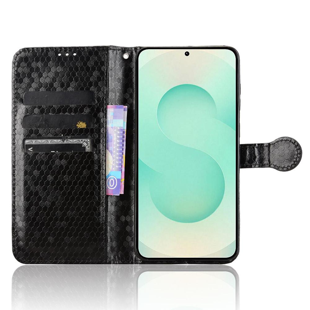 

For Samsung Galaxy S25 Edge Wallet Case Dot Pattern Imprint PU Leather Phone Cover Rose Gold