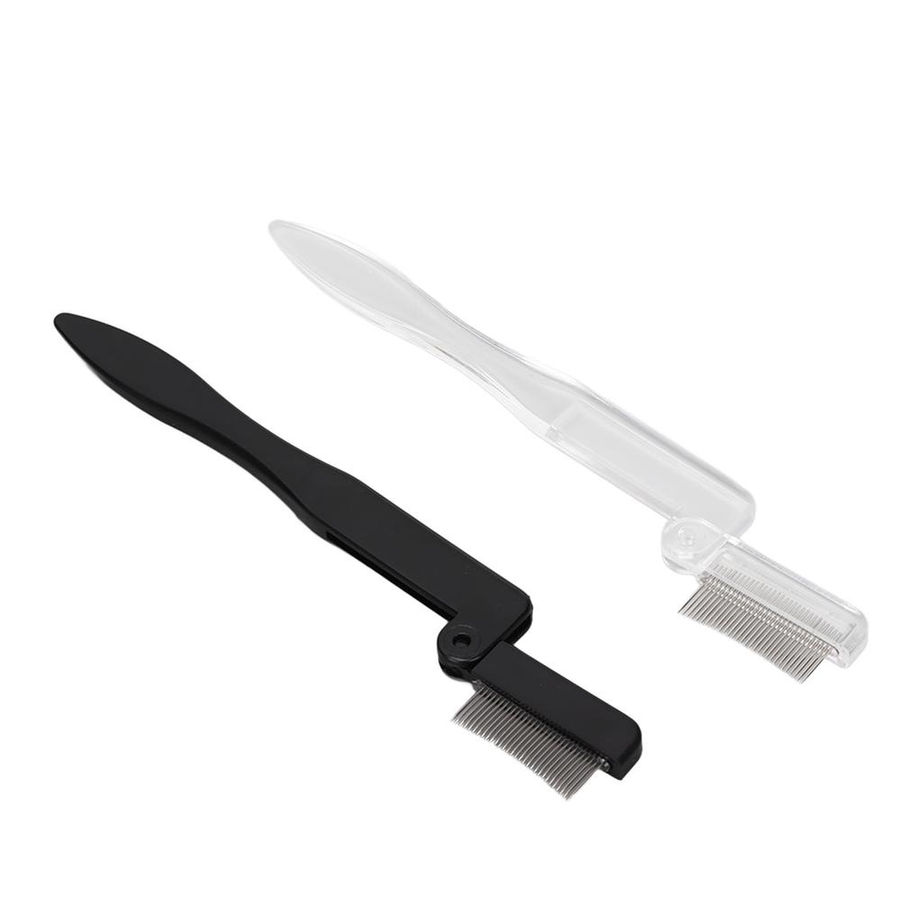 Eyelash Comb Foldable Stainless Steel Teeth Mascara Applicator Eyebrow Grooming Brush 2pcs