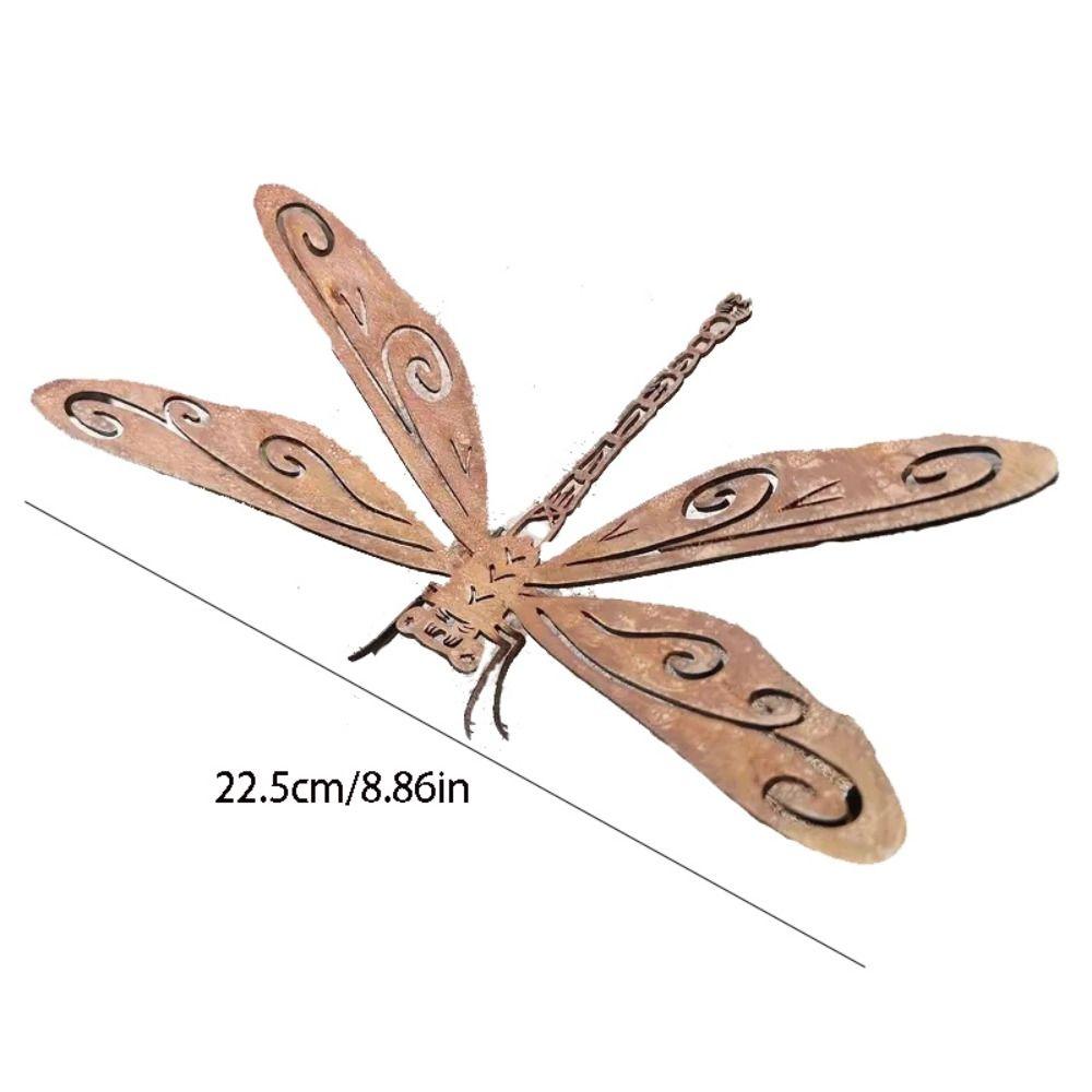 Metal Animal Sculptures Ornaments Creative Art Dragonfly Decorations Garden Pendant  Bedroom