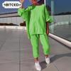 Women's Fashion Casual Long Sleeve O-Neck Pants Suits