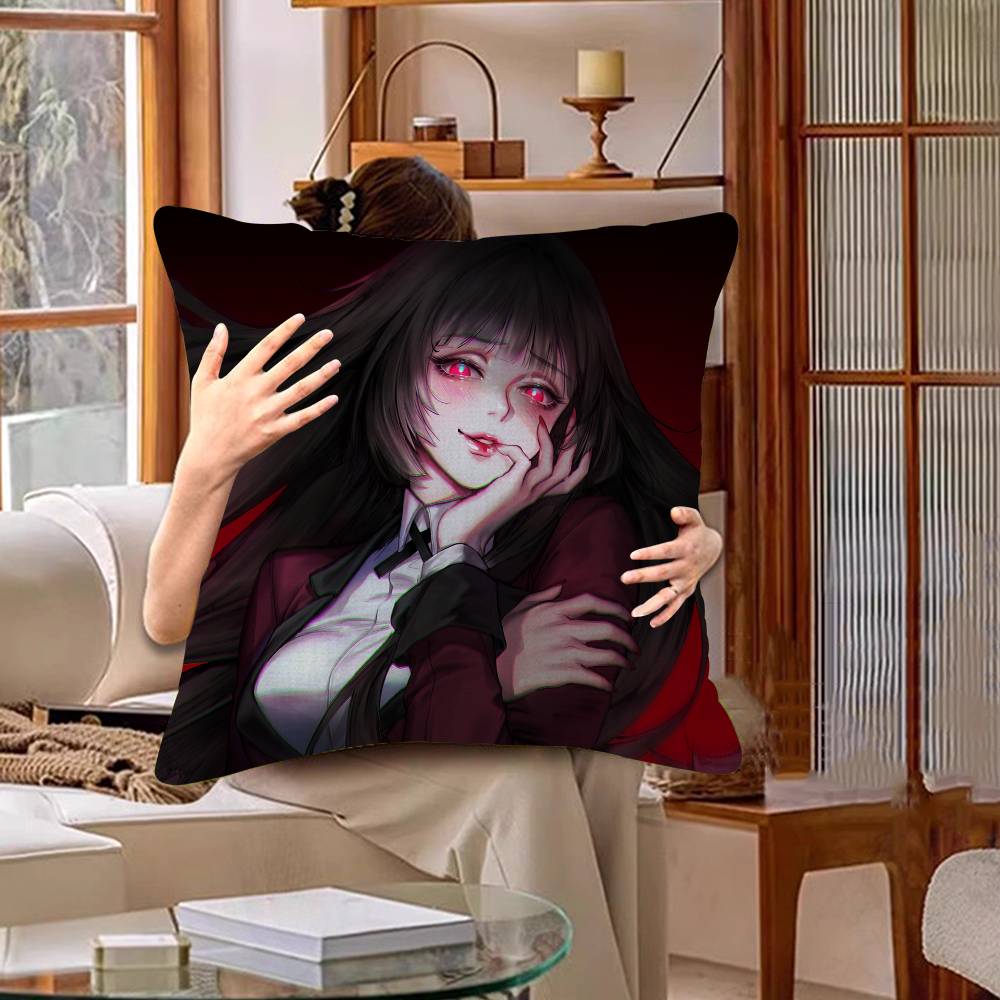 Japanese Manga KKakegurui Pillow Cover For Bedroom Room And Living Room Sofa Decorative Cushion Cover