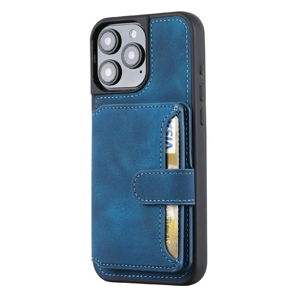 For iPhone 16 Pro Max Case Wallet Card Slot TPU+PU Leather Back Phone Cover