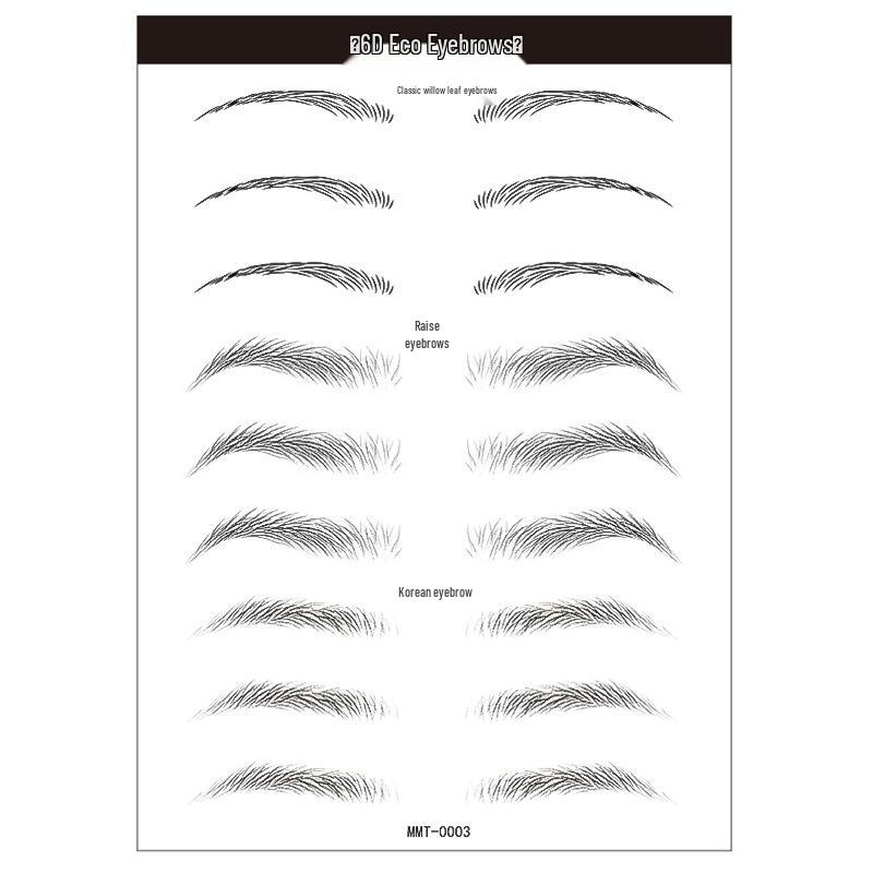 Zhengxiang 2025 Waterproof 6D Eyebrow Stickers - Realistic, Easy Makeup for a European, American, and Korean Style.