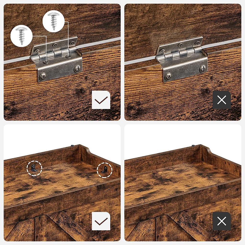 VASAGLE Storage Chest, Storage Bench, Blanket Box with 2 Safety Hinges, Shoe Storage Bench, Barn Style, 40 x 100 x 46 cm, for Hallway, Bedroom