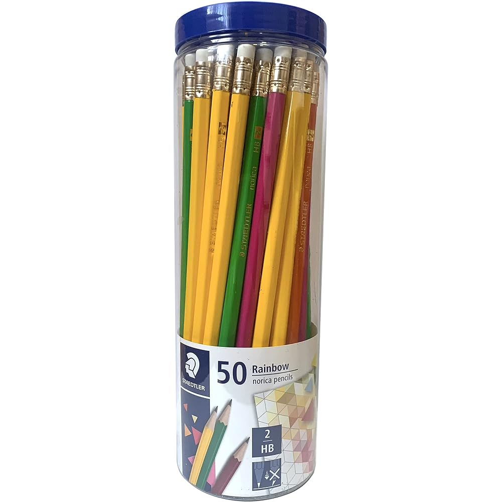 STAEDTLER (STAEDTLER) HB 50 Pencils Set Rainbow Norica Pencils with Hexagon Eraser [Parallel Impo...