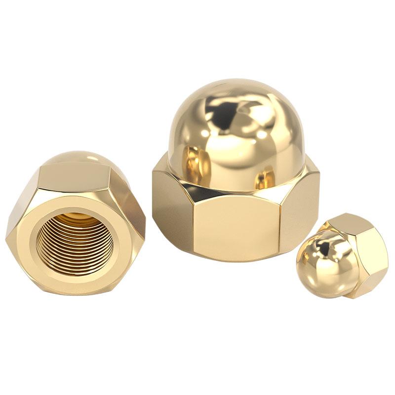 M3 M4 M5 M6 M8 M10 M12 M14 M16 M18 M20 Brass Cap Hex Nuts  Brass Cap Nuts Copper Decorative Dome Head Cover Semicircle Nut