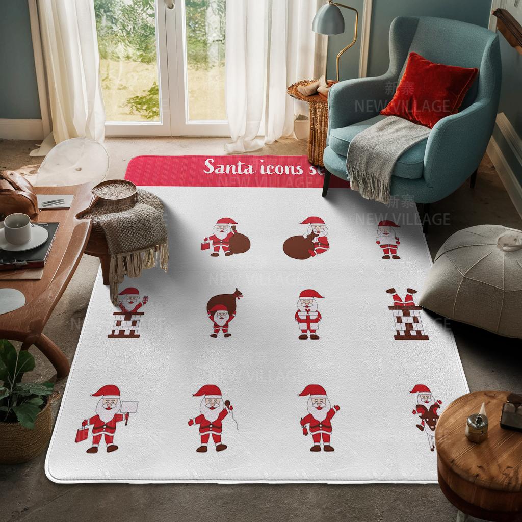 House Entrance Carpet Home Door Mat Living Room Bath Foot Bathroom Non-slip Water Absorption Rugs Bath Merry Christmas Winter