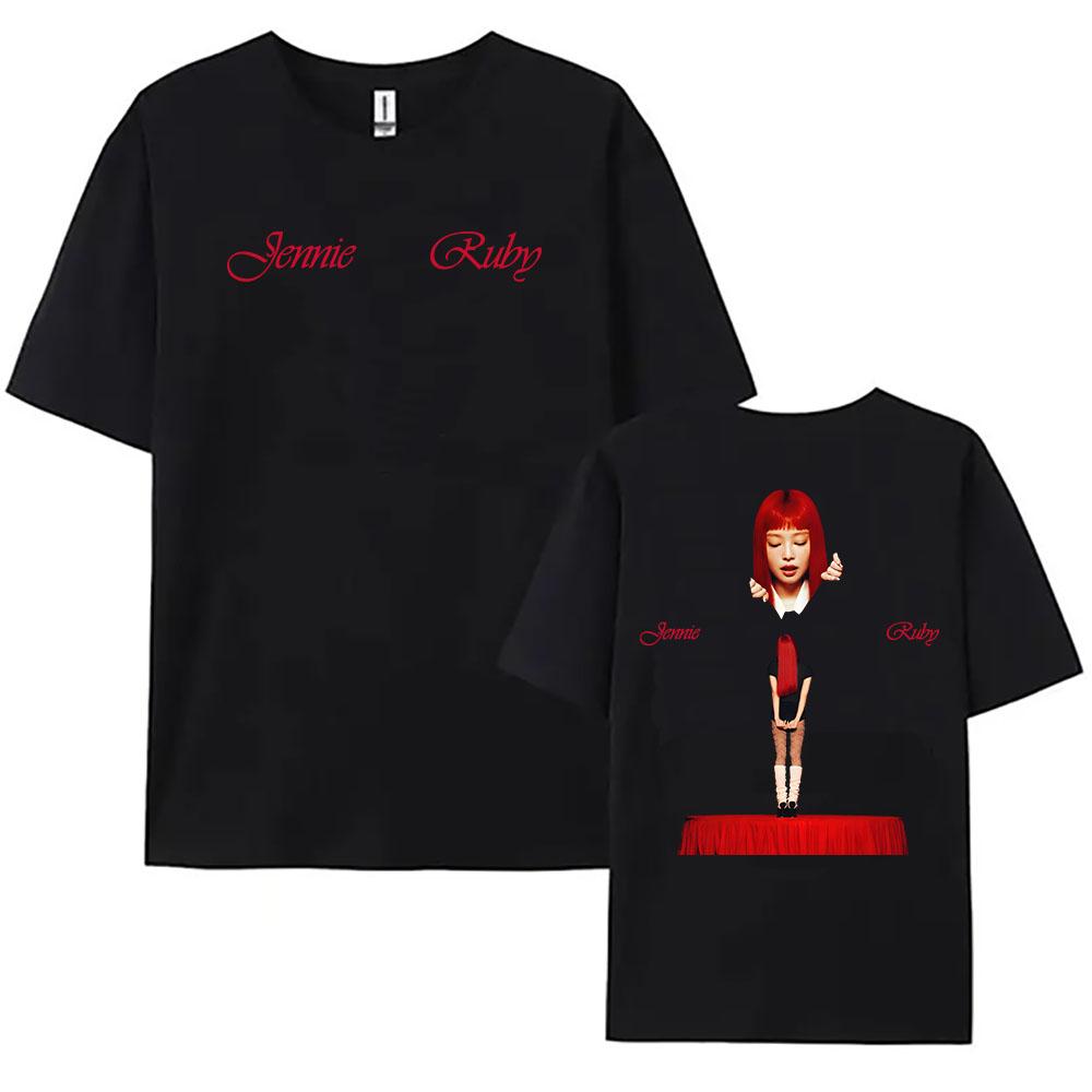 Jennie Ruby První studiové album Merch Tričko Kim Mantra od Jennie Tričko Bavlna Vysoká kvalita Volná trička Letní Pánské Dámské Košile