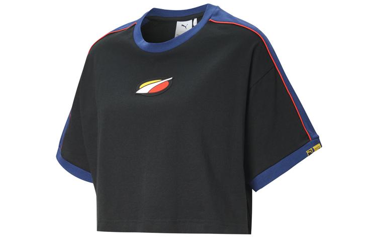 PUMA T Shirts Women s Crew Neck Moderate Straight Fit 598074-01 L