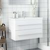 White Bathroom Vanity Unit with Built In Basin