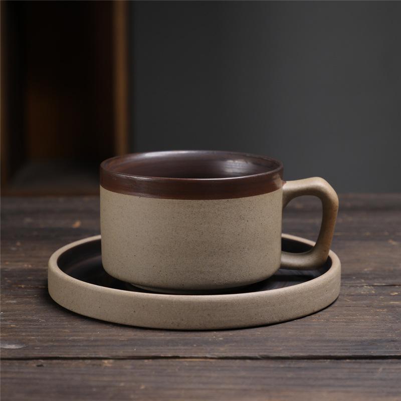 Vintage Ceramic Coffee Cup and Saucer Home Stoneware Breakfast Milk Mug Afternoon Tea Flower Tea Coffee Cup Couple Water Mug New