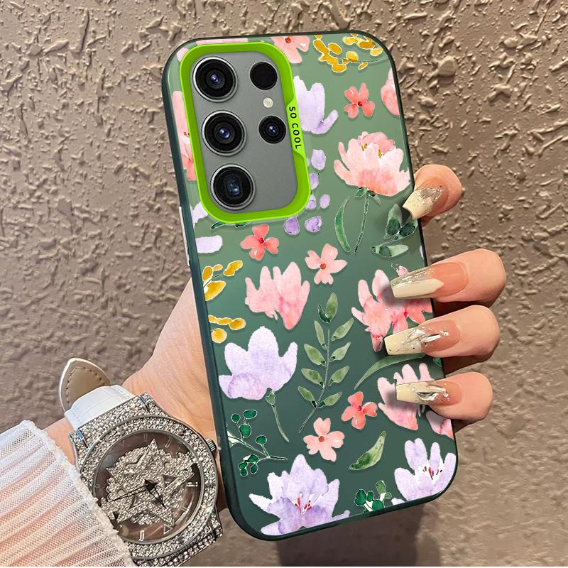 Tulip Floral Frosted Case for Samsung Galaxy S25 S24 S23 S22 Ultra S21 Plus S20 FE A73 A72 A71 A56 A55 A54 A53 Acrylic Cover