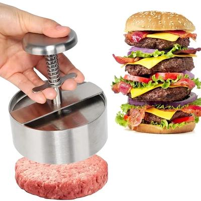 Round Shape Non - Stick Hamburger Patty Mold, Burger Press, Cutlets, Hamburger Meat Beef Grill Smasher, Stainless Steel