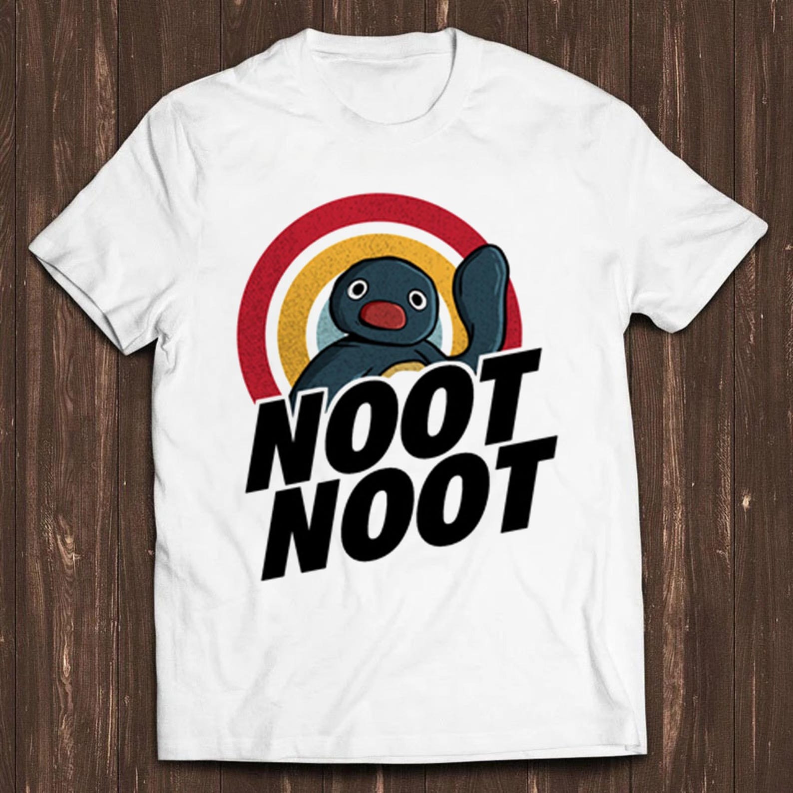 Noot Noot Pingu Rainbow Cartoon Anime Manga Funny Gift Tee T Shirt C1394 4XL