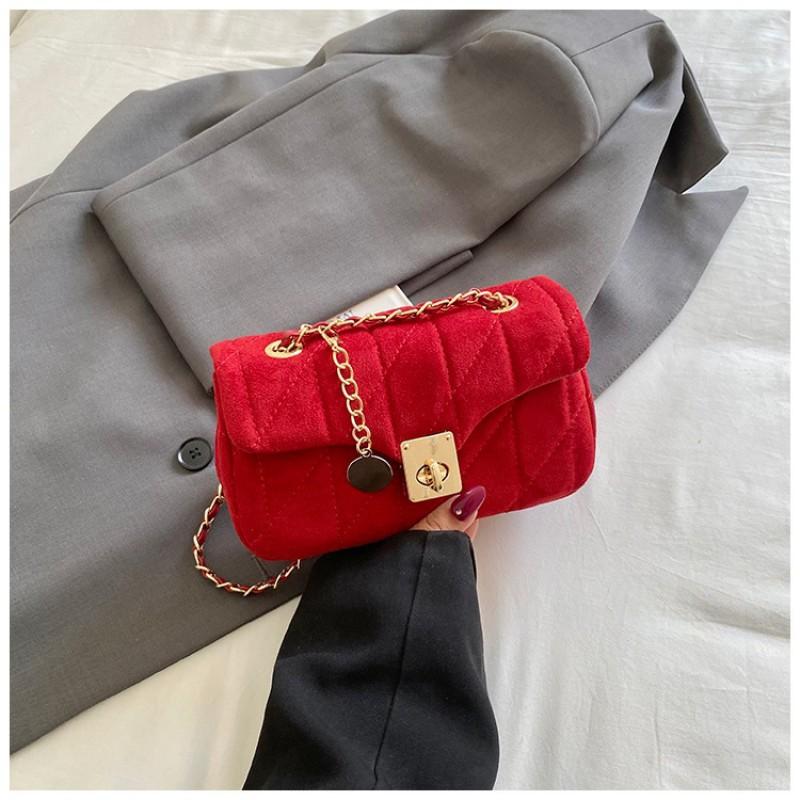 Womens Mini Square Crossbody Bag With Rhombus Quilting Chain Strap Daily Commute Urban Style