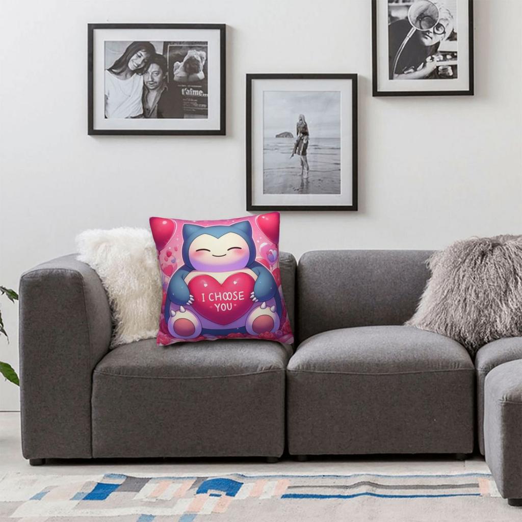 Pillow Case Snorlax Pokemon (1) Soft Pillow Cover Retro Trendy Cushion Cover Graphic Pillowcases For Sofa Home Decoration