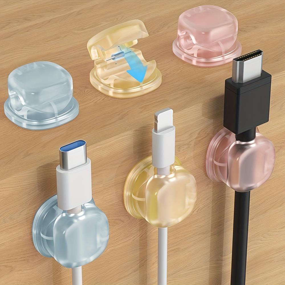 6Pcs Spring Cable Manager Desktop Car Data Cable Storage and Sorting Mobile Phone Charging Cable Clip