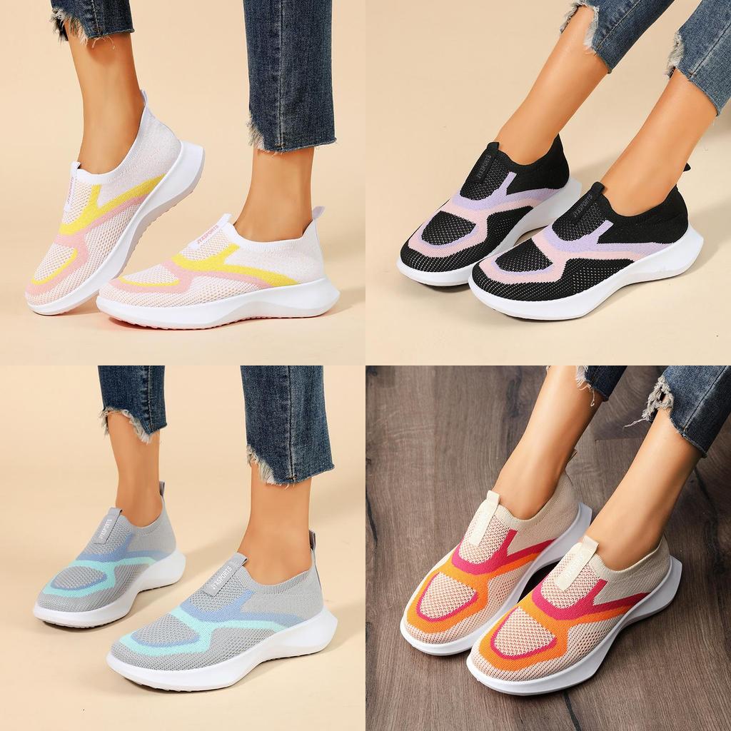 Womens Breathable Slipon Canvas Shoes With Colorful Patchwork For Casual Summer Wear