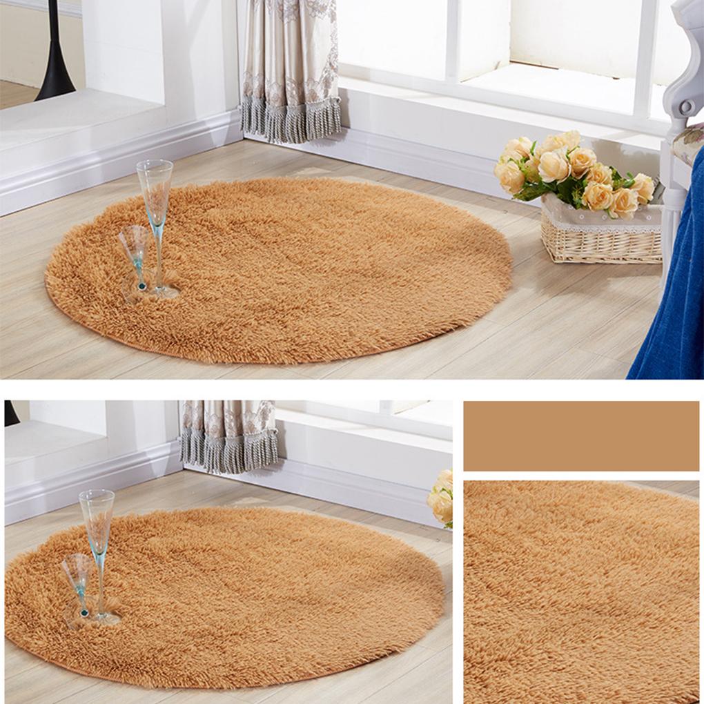 Round Carpet Anti-slide Footcloth Bedroom Living Room Bathroom Blanket Floor Chair Cushion Rug Bay Window Basket Bedside