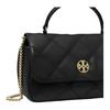 Tory Burch Willa Gold Label Round Three-Piece Double T Logo Diamond Quilted Suede Goat Leather Crossbody Tote Mini Women Handbags Black 167621-001