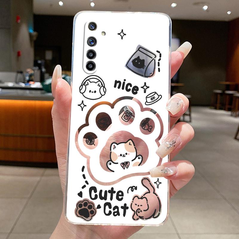 Casing For Realme 6 6s 6pro Phone Case For Realme 6 Pro Case Aesthetic Fashion Cute Cat Soft Silicone Transparent TPU Back Cover