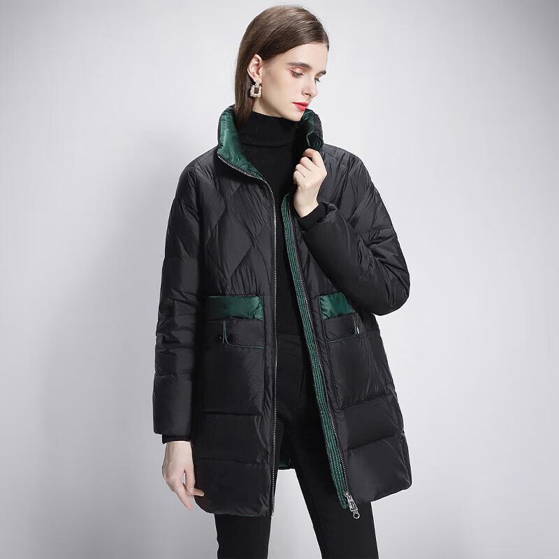 Tachi Women's Color-Block Stand-Collar Down Jacket