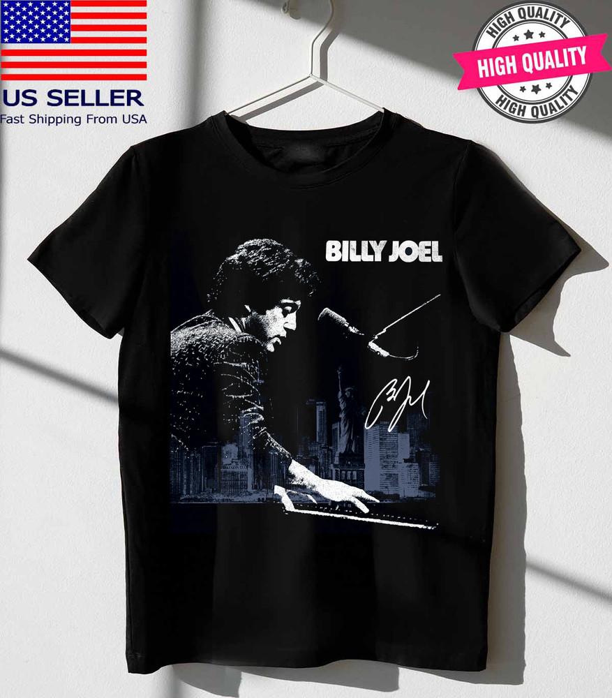 New Billy Joel Live In US Tour Music Signed Shirt Black Unisex S-5XL 1J0239 Unisex T-Shirt S