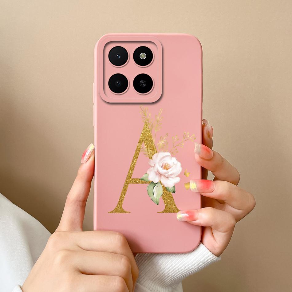 Pro Honor X5B Plus X5 Pouzdro Jednoduché Jméno Písmeno Měkký Hladký Tekutý Silikon Nárazuvzdorný Zadní Kryt Telefonu Pro Honor X 5 X5bPlus Capa