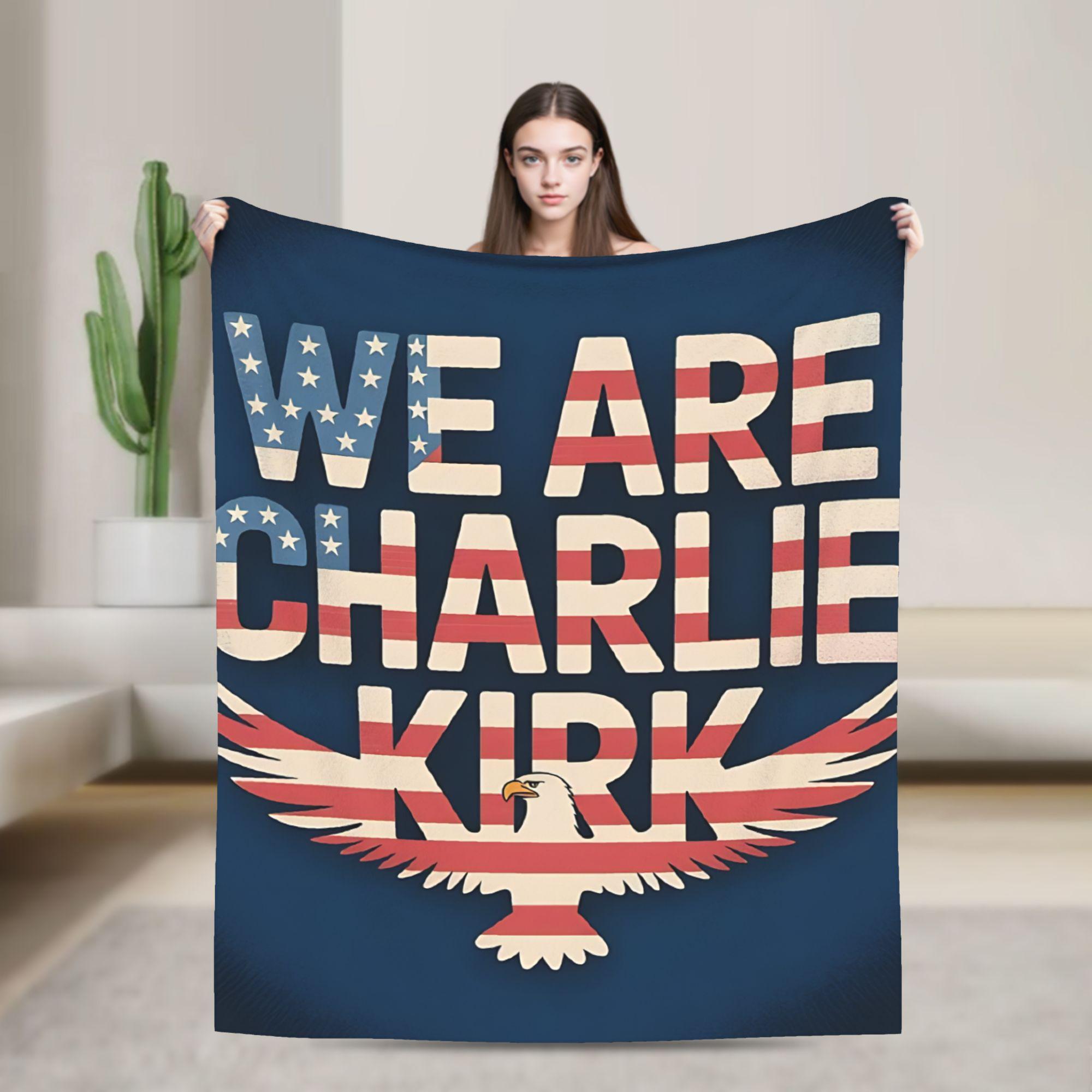 Charlie Kirk Blanket  Warm Print Plush Throw Blanket For Bedroom Travel Office Flannel Bedspread Bed Cover 30x40in