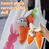Kawaii Plush Carrot Keychain Bunny Hiding in Carrot with Zipper Pouch Cute Cartoon Animal Plush Toy for Bag Gift for Kids Adults