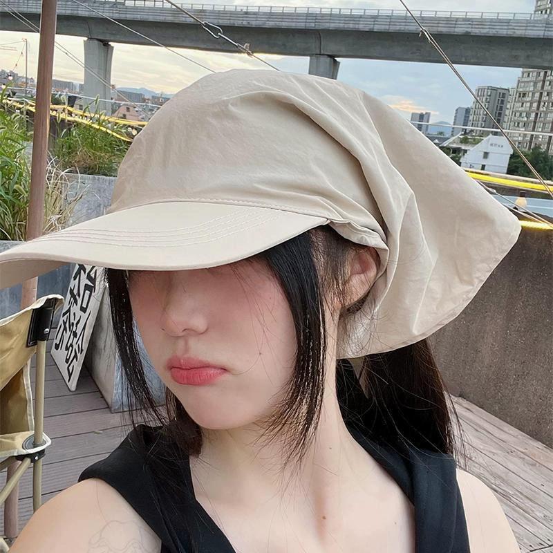 Casual Outdoor Baseball Cap with Detachable Neck Flap Bandana Women Sun Protection Breathable Quick Dry Hat