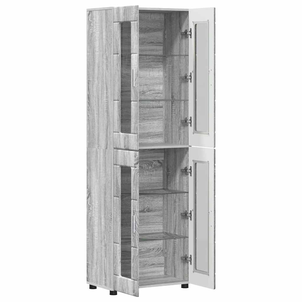 Highboard FLORIN Grey Sonoma 60 x 35 x 182 cm Particleboard