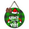 Christmas Wooden Doorplate Hanging Ornaments Home Decoration Round Pendant