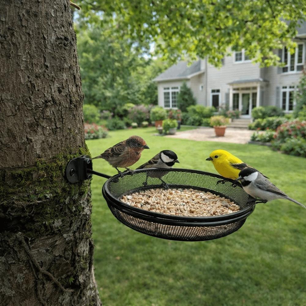 Wall Mounted Bird Feeding Tray Large Capacity Wild Bird Feeder Outdoor Bird Feeder  Wall Hanging