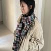 idee a shop Patchwork Scarf / Navy Scarf