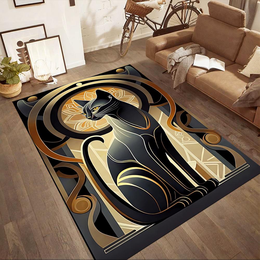 Moonlit Cat Dream Floor Mats for Living Room, Bedroom and Room Decoration Are Suitable for Gifts.
