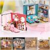Wood Handmade Assembly Dollhouse Models Princess Room Miniature Doll House  Model Toy