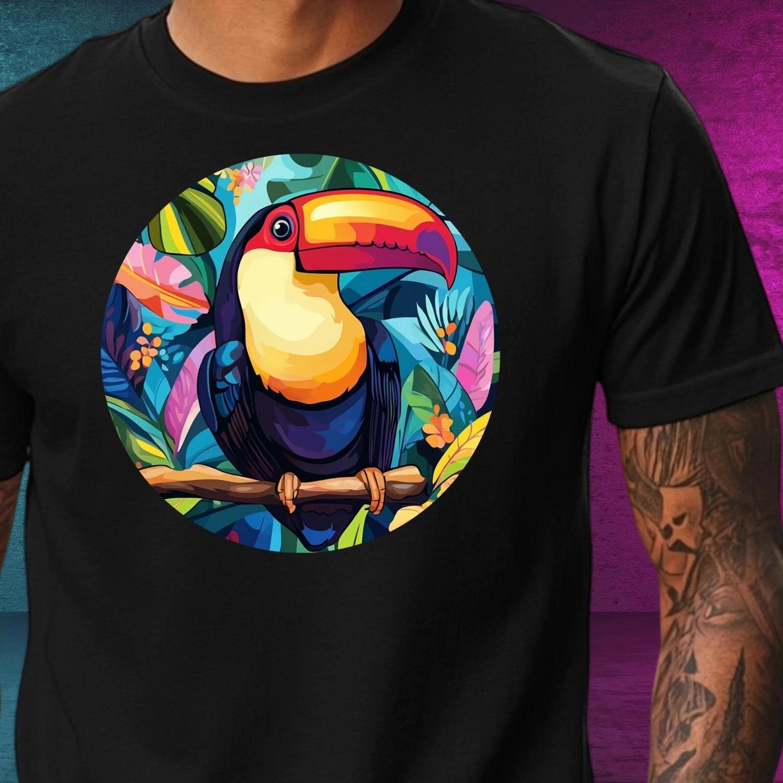T-Shirt Herren Tukan Vogel Anime Motiv Baumwolle Größe XS bis 5XL XL