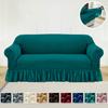 Solid Seersucker Sofa Cover with Skirt Slipcover Furniture Protector for Living Room Office Home Decor Couch