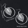 Fashionable Leaf and Circle Drop Earrings , Exaggerated Design Alloy Earrings for Women , Trendy Accessory